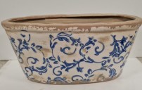 Keramiktopf blau H 11x23cm 14.00